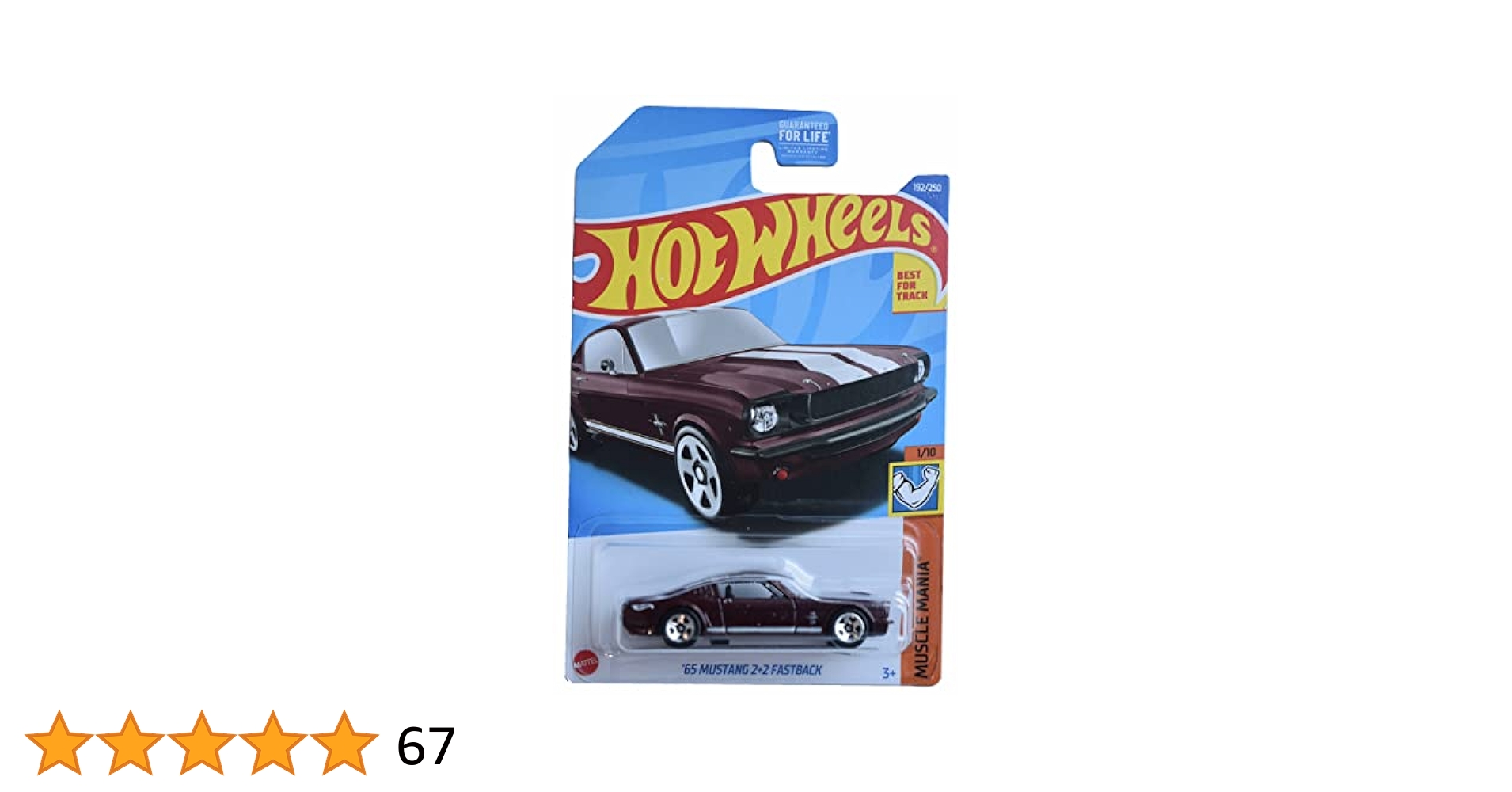 ホットウィール  '65MUSTANG 2台セット Hot Wheels '65 Mustang 2+2 Fastback, Muscle Mania 1/10
